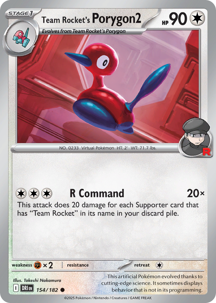 Team Rocket's Porygon2 - 154/182 - Reverse Holofoil