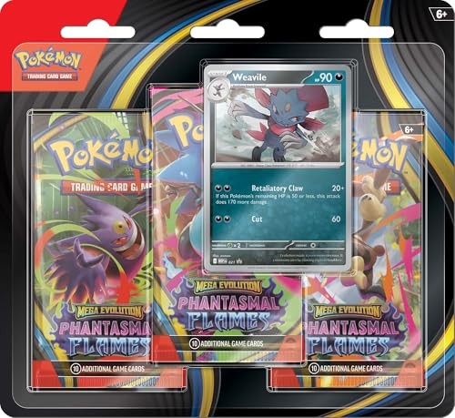 Pokemon TCG: Mega Evolutions 2 - Phantasmal Flames 3-Pack Blisters