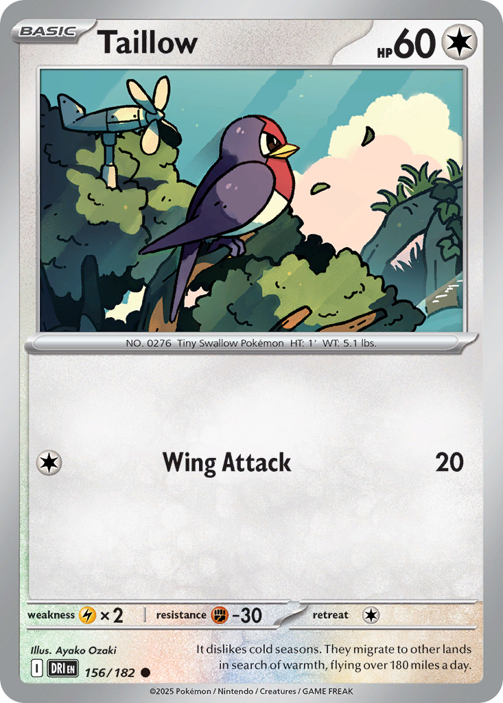 Taillow - 156/182 - Reverse Holofoil