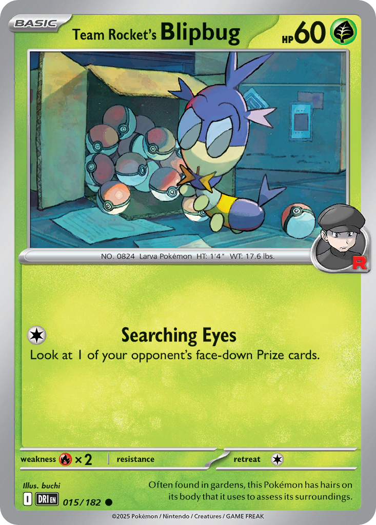 Team Rocket's Blipbug - 015/182 - Reverse Holofoil