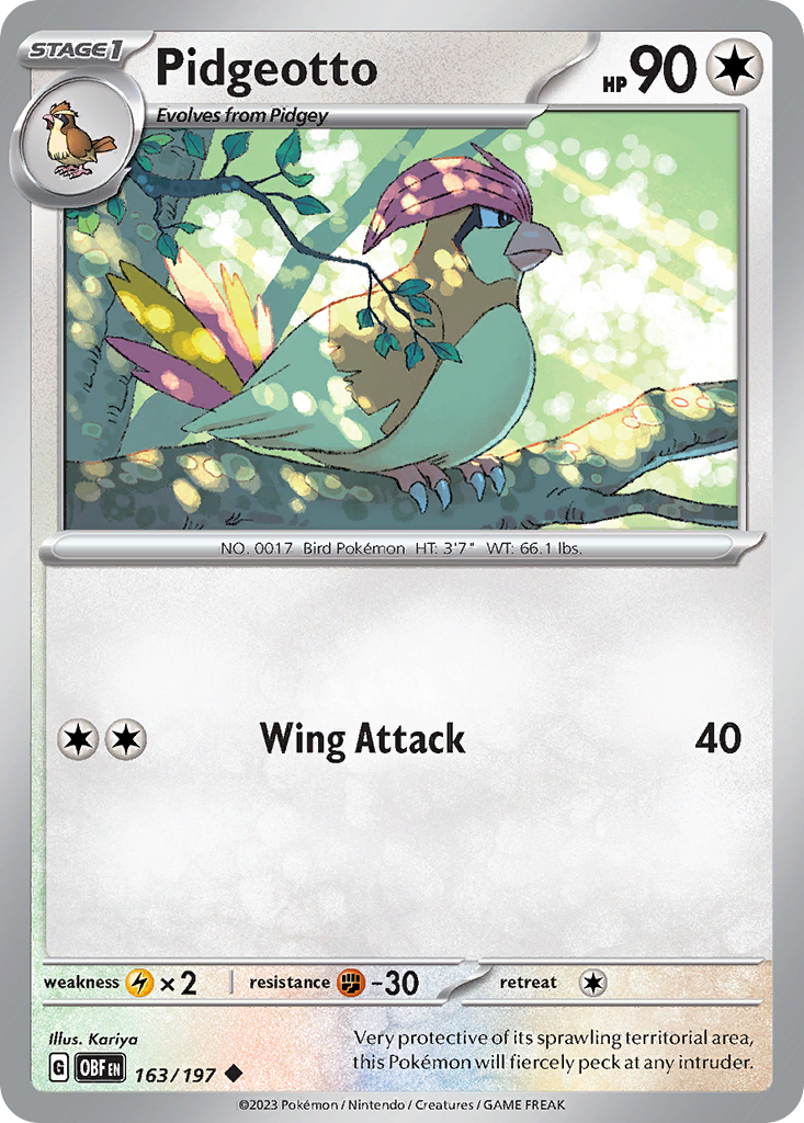 Pidgeotto - 163/197 - Reverse Holofoil