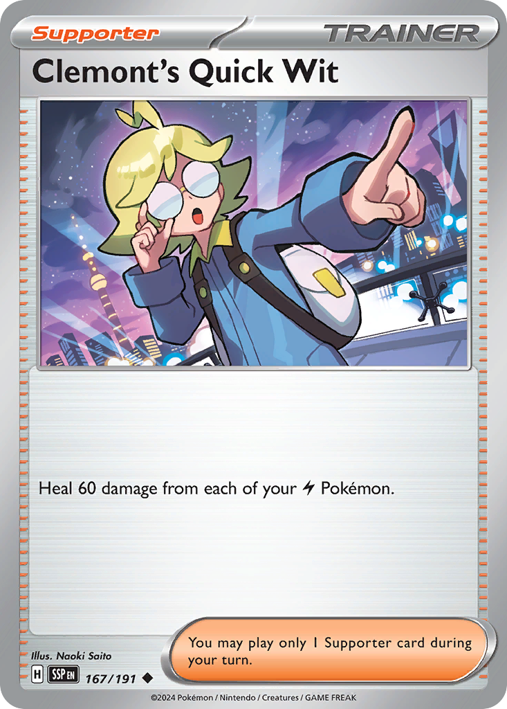 Clemont's Quick Wit  - 167/191 - Reverse Holofoil