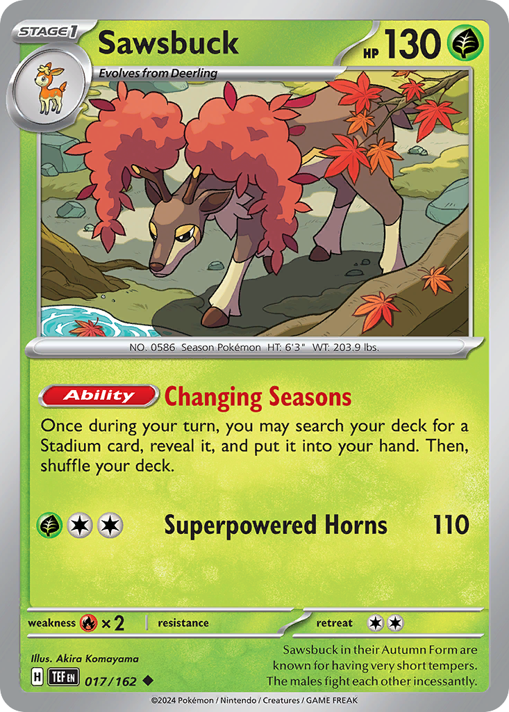 Sawsbuck  - 017/162 - Reverse Holofoil