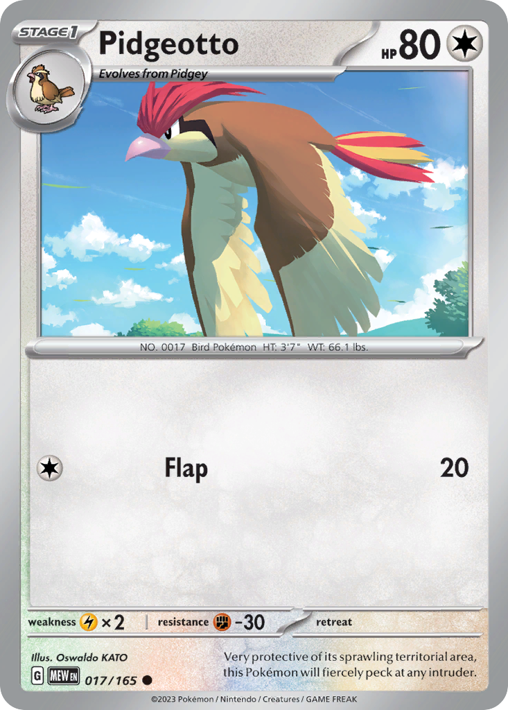 Pidgeotto - 017/165 - Reverse Holofoil