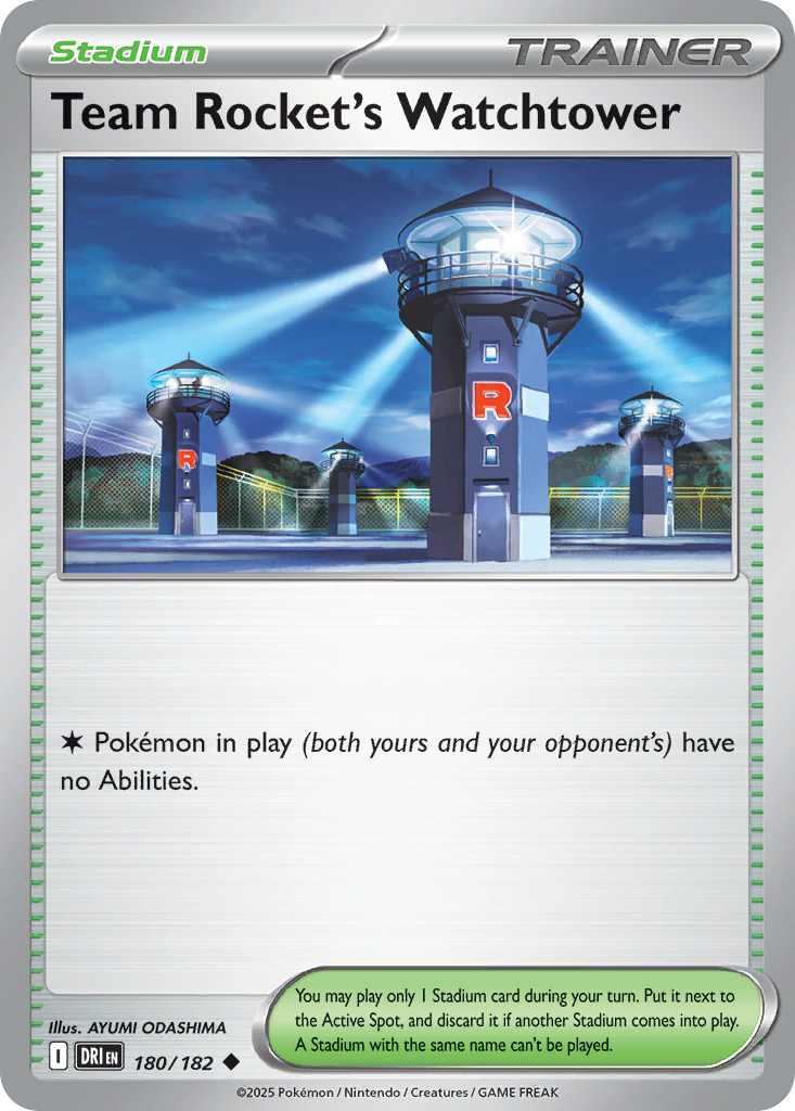 Team Rocket's Watchtower - 180/182 - Reverse Holofoil