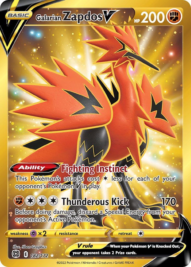 Galarian Zapdos V (Secret) - 182/172