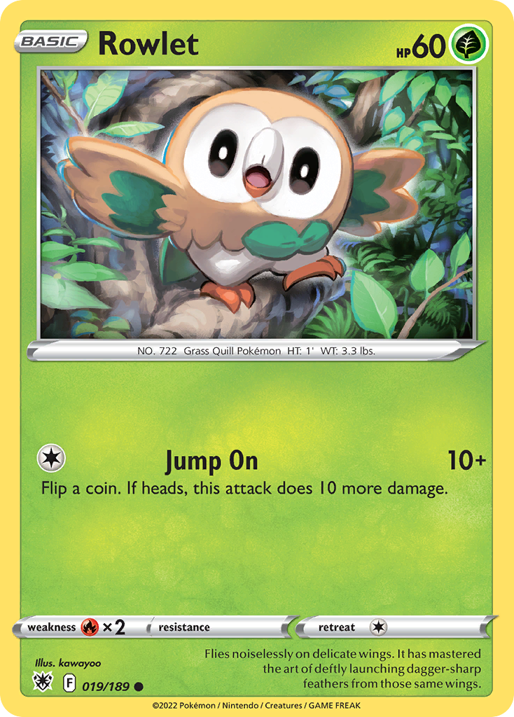Rowlet - 019/189 - Reverse Holofoil