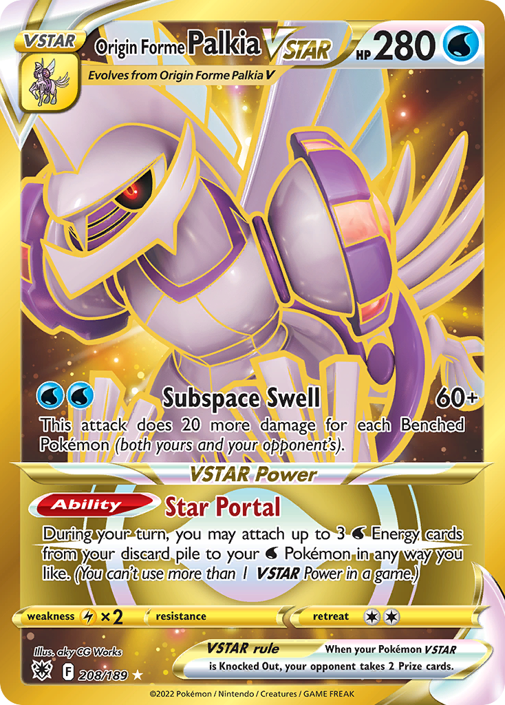 Origin Forme Palkia VSTAR (Secret) (208) - 208/189