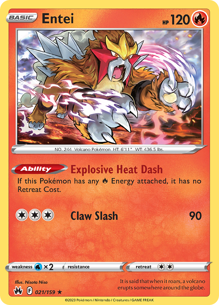 Entei - 021/159 - Reverse Holofoil
