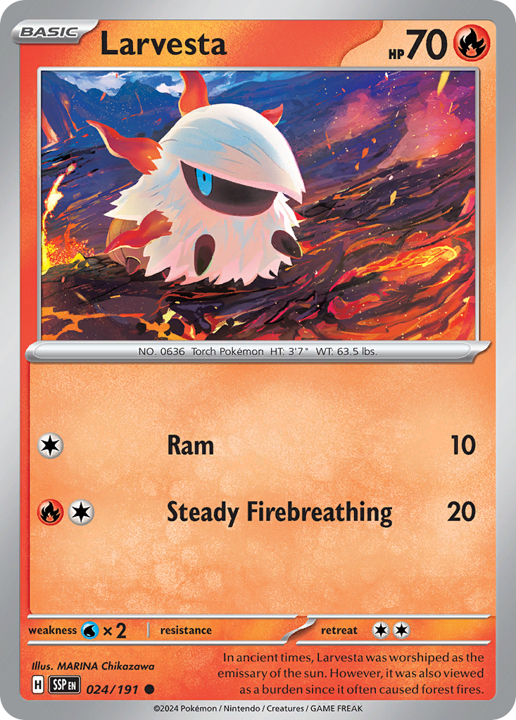 Larvesta  - 024/191 - Reverse Holofoil