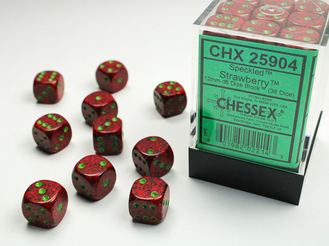 Speckled Strawberry - 12mm D6 (36 Dice)