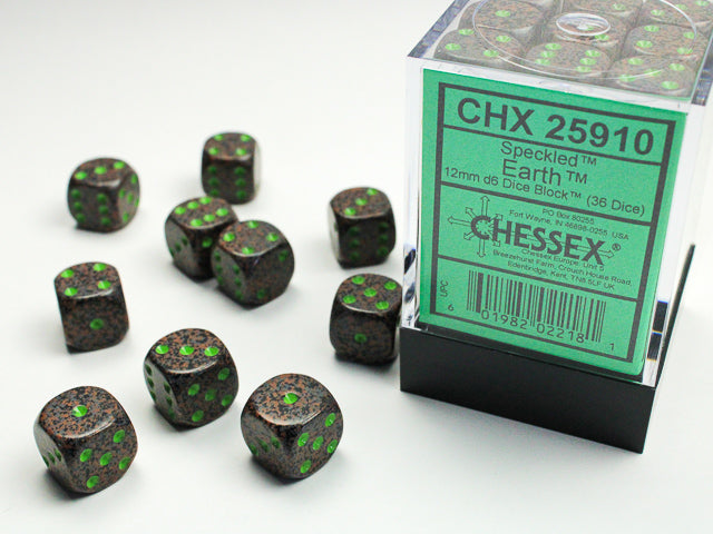Speckled Earth - 12mm D6 (36 Dice)