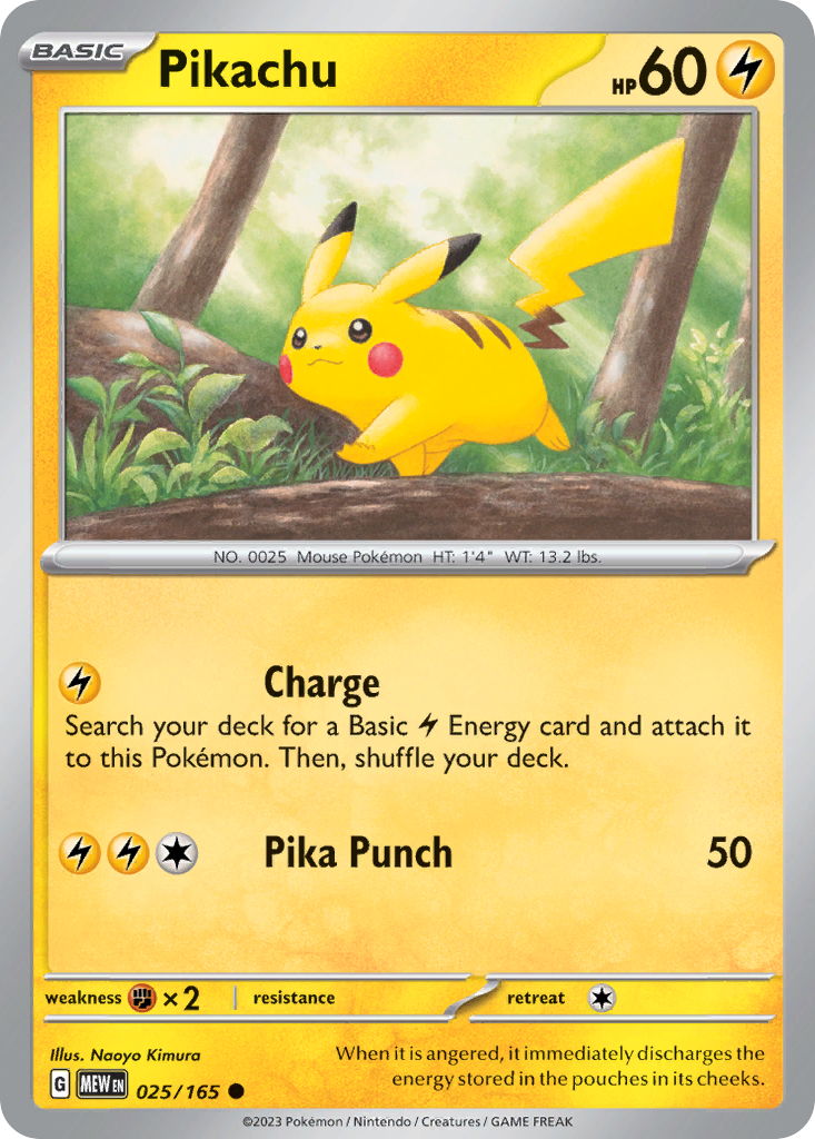 Pikachu  - 025/165 - Reverse Holofoil