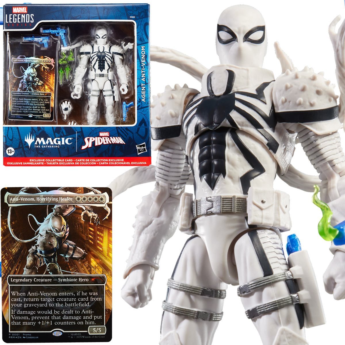 Spider-Man Marvel Legends Series Magic: The Gathering Agent Anti-Venom 6-Inch Action Figure and Card