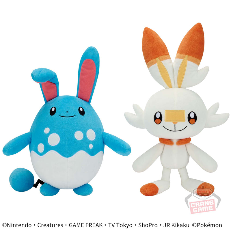 Pokemon Plush - Mofugutto - Azumarill / Scorbunny - 7"