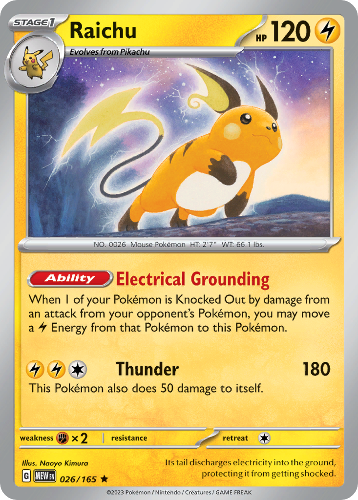 Raichu - 026/165 - Reverse Holofoil