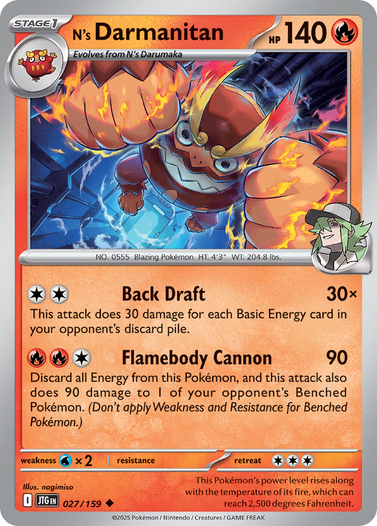 N's Darmanitan  - 027/159 - Reverse Holofoil