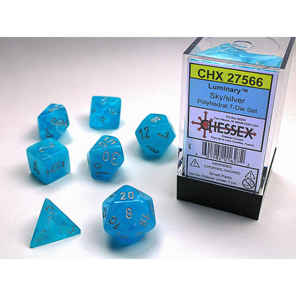 Nebula: Polyhedral Sky Blue/Silver Luminary 7-Die Set