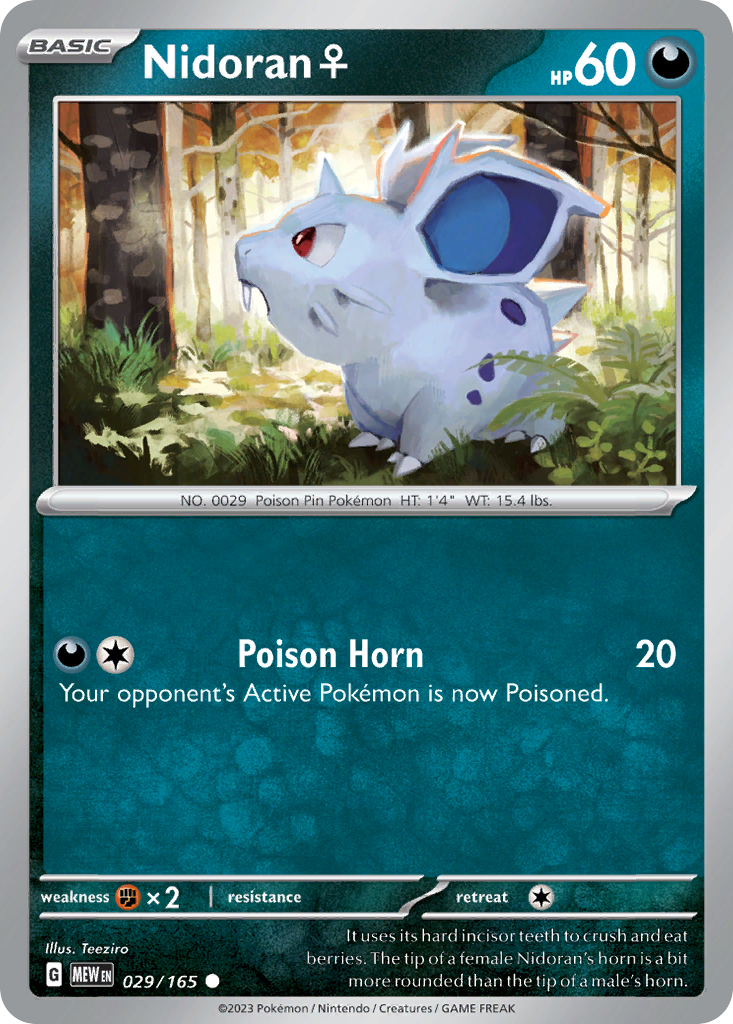 Nidoran F - 029/165 - Reverse Holofoil