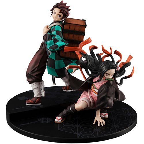 Demon Slayer: Kimetsu No Yaiba Tanjiro and Nezuko Kamado Brother and Sister Precious G.E.M. Series Statue Set