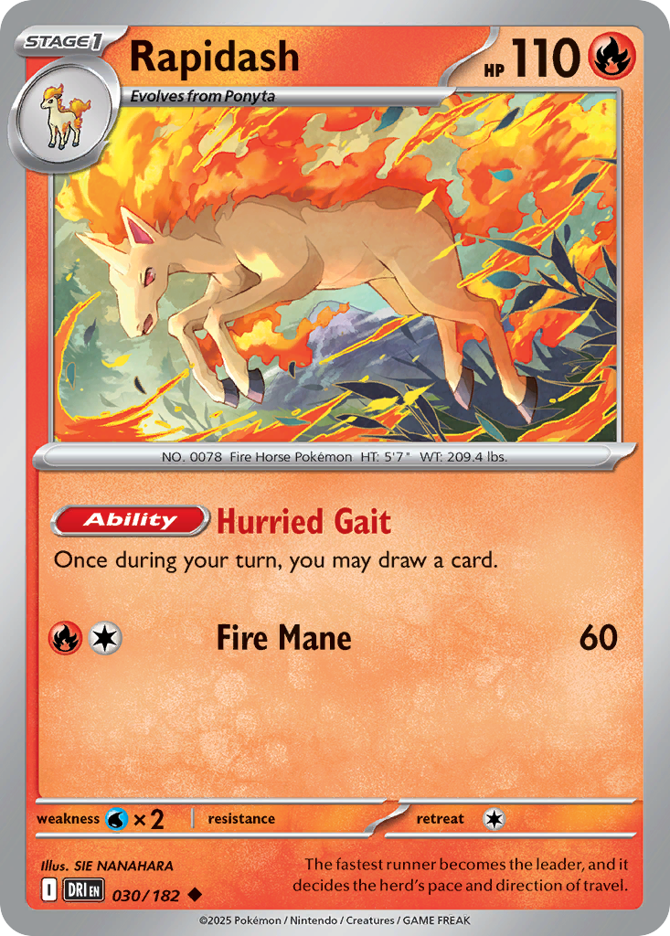 Rapidash  - 030/182 - Reverse Holofoil
