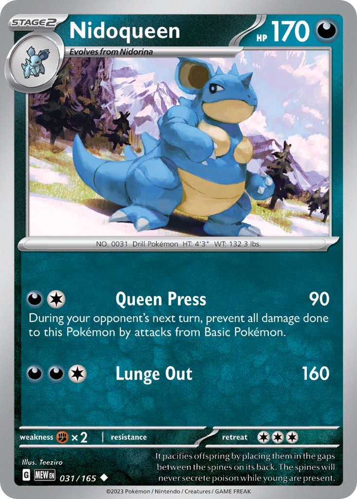 Nidoqueen - 031/165 - Reverse Holofoil