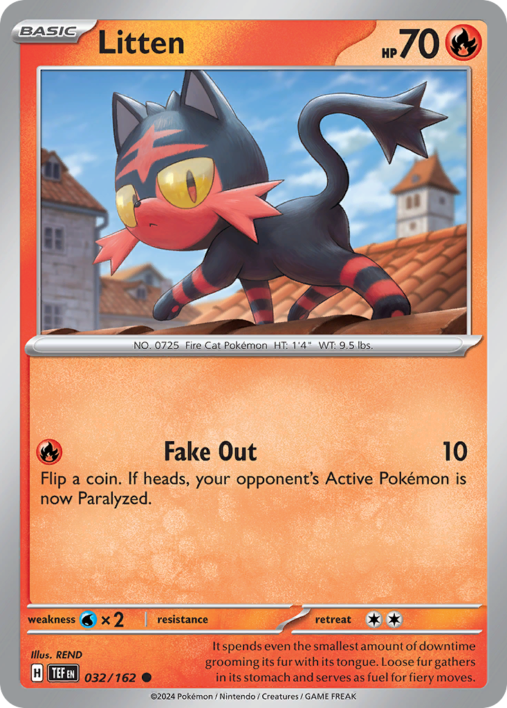 Litten  - 032/162 - Reverse Holofoil