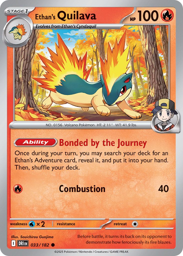 Ethan's Quilava - 033/182 - Reverse Holofoil