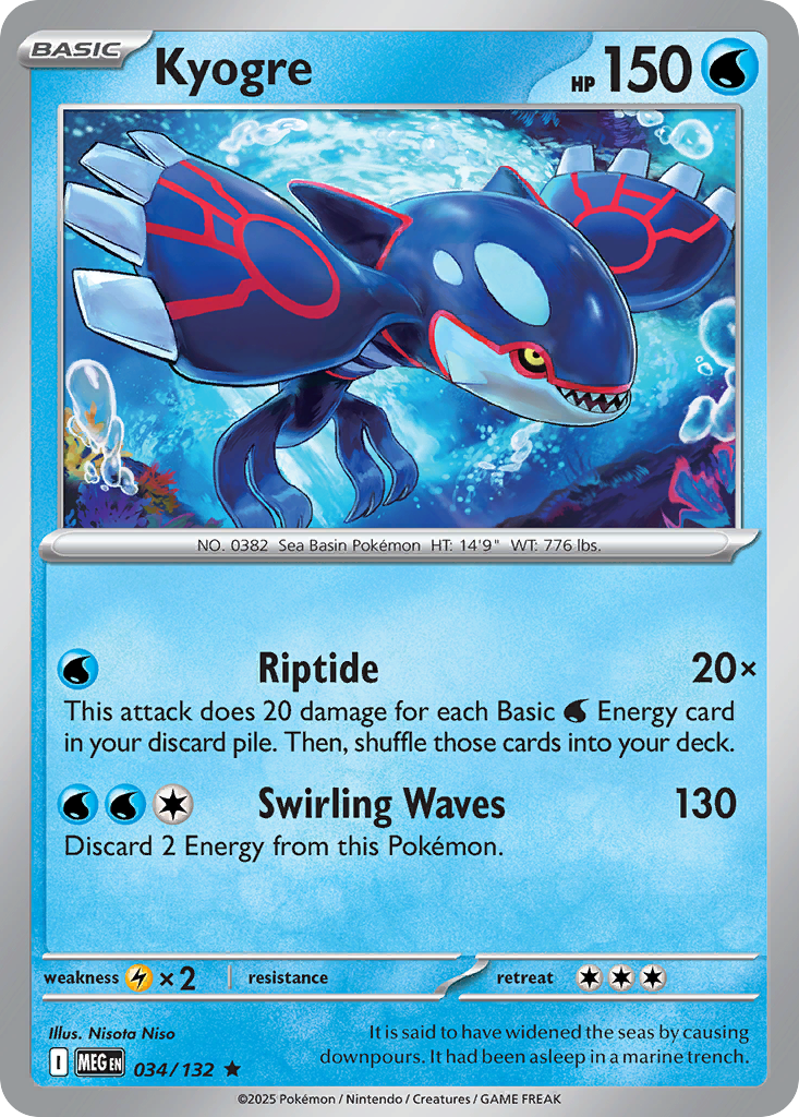 Kyogre - 034/132 - Reverse Holofoil