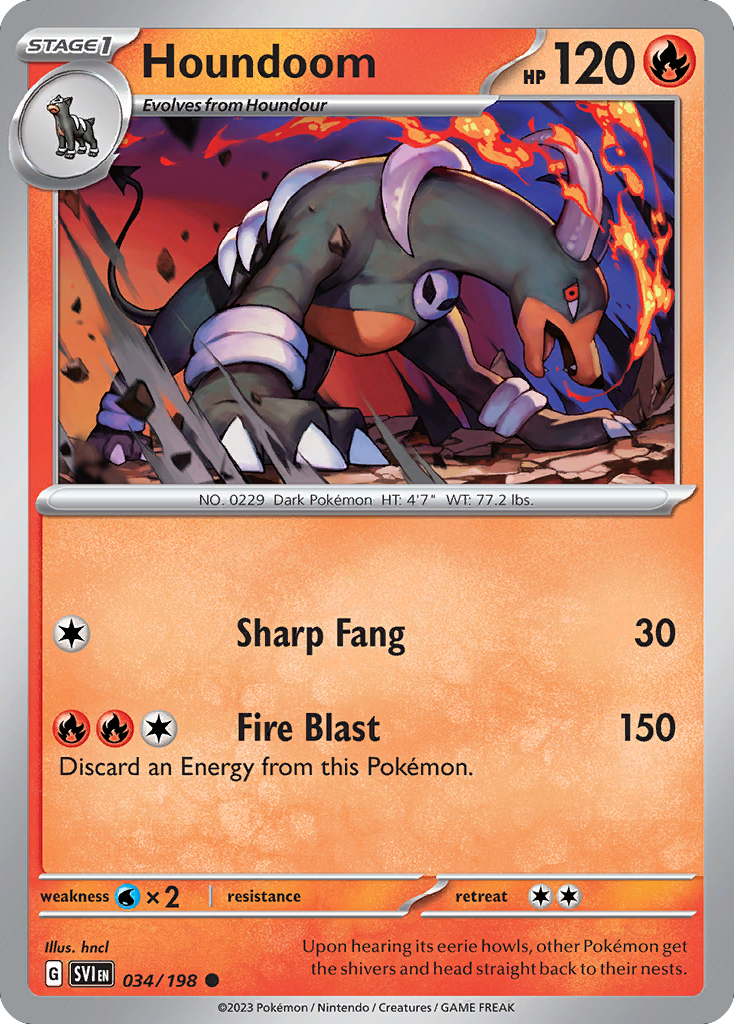 Houndoom  - 034/198 - Reverse Holofoil