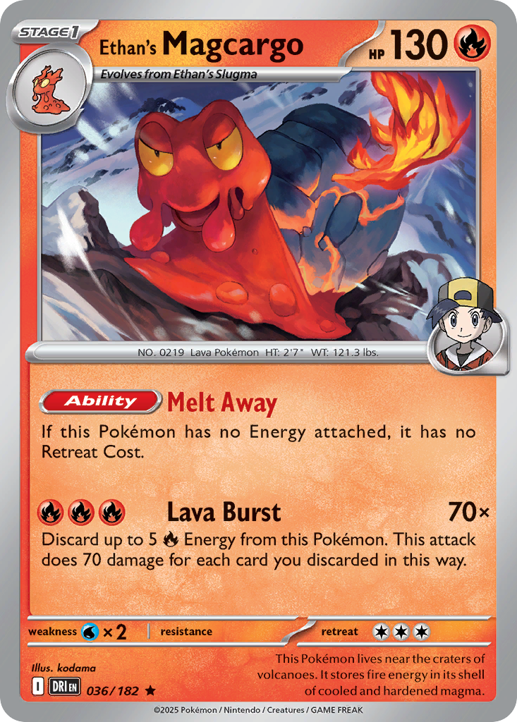 Ethan's Magcargo - 036/182 - Reverse Holofoil