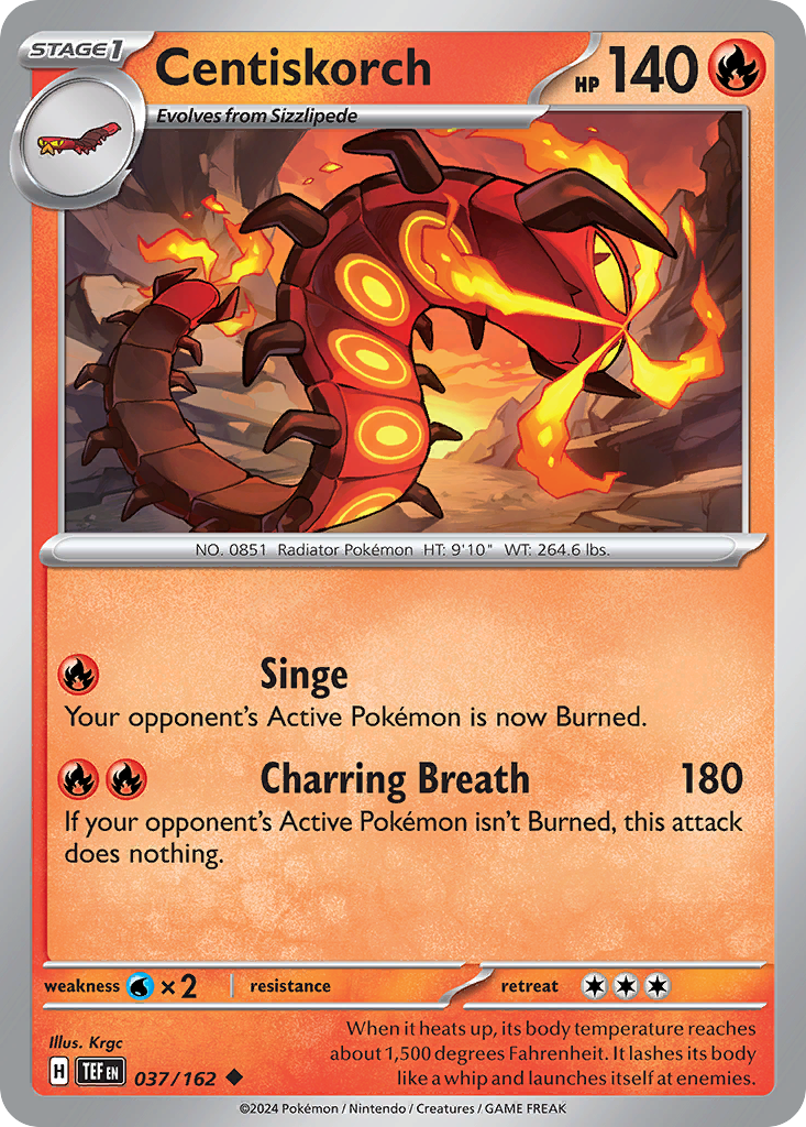 Centiskorch - 037/162 - Reverse Holofoil