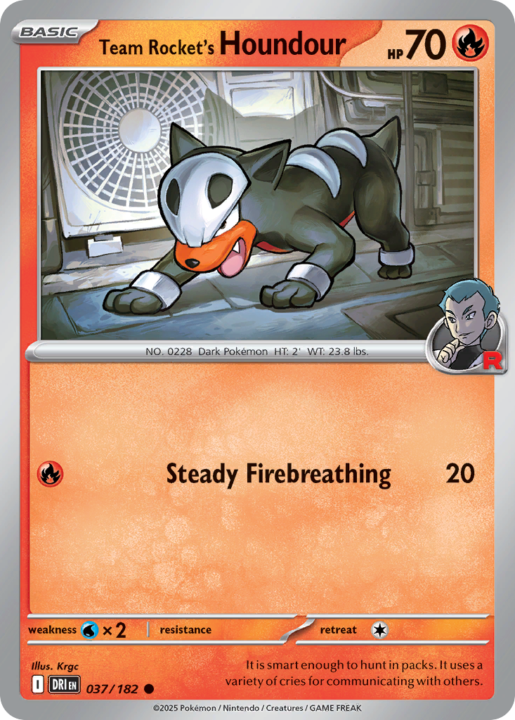 Team Rocket's Houndour - 037/182 - Reverse Holofoil
