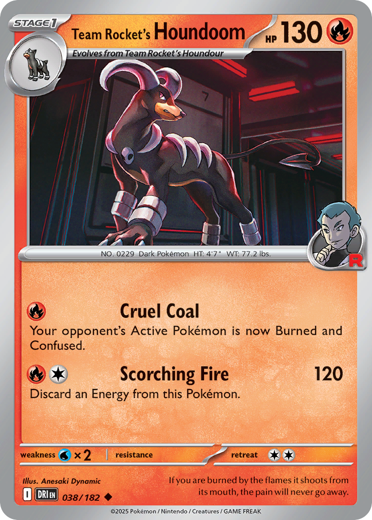Team Rocket's Houndoom  - 038/182 - Reverse Holofoil