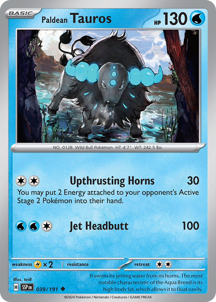 Paldean Tauros  - 039/191 - Reverse Holofoil