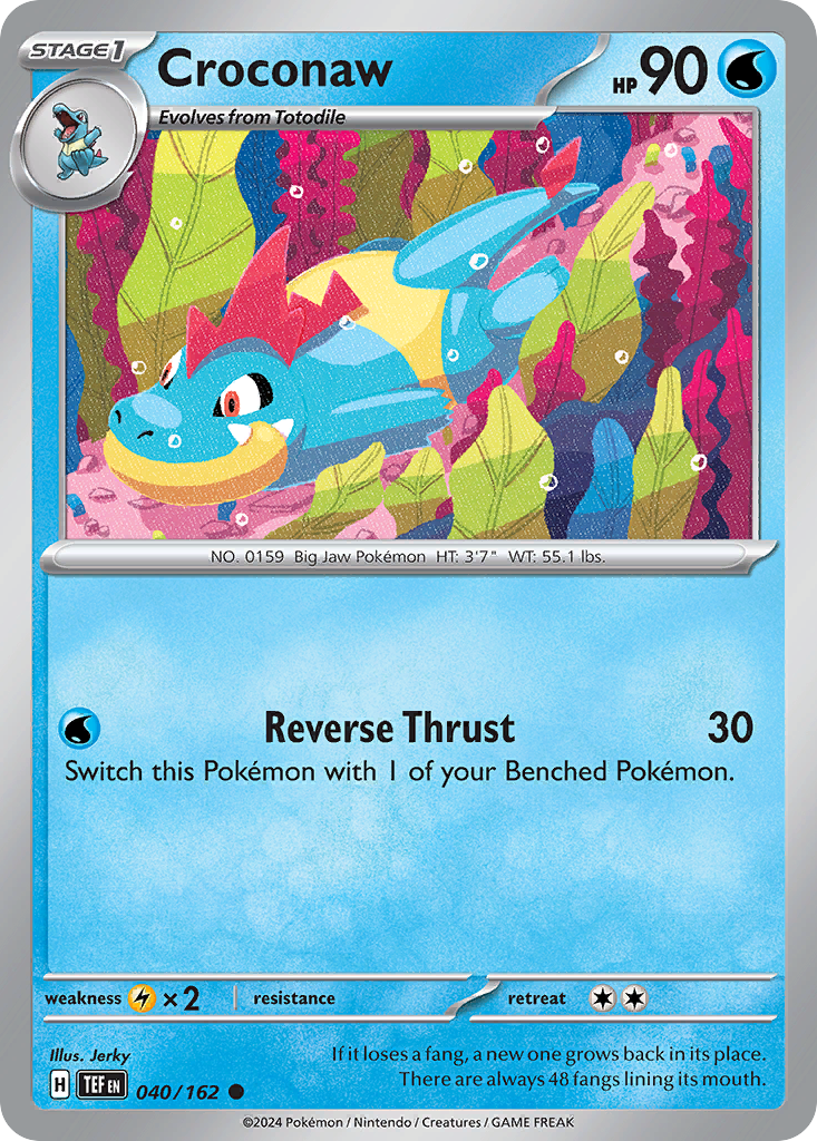 Croconaw - 040/162 - Reverse Holofoil