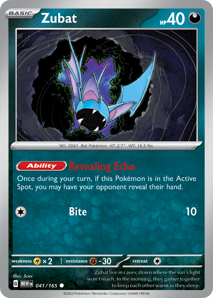 Zubat - 041/165 - Reverse Holofoil