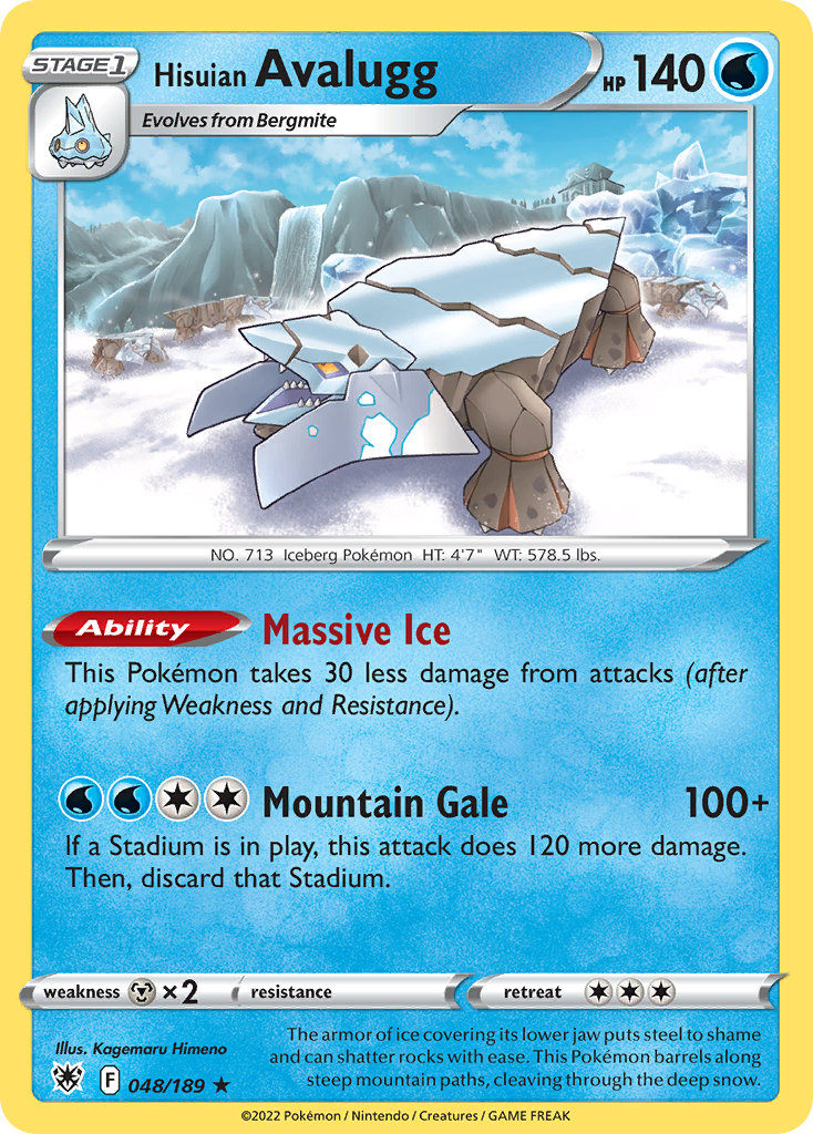 Hisuian Avalugg - 048/189 - Reverse Holofoil