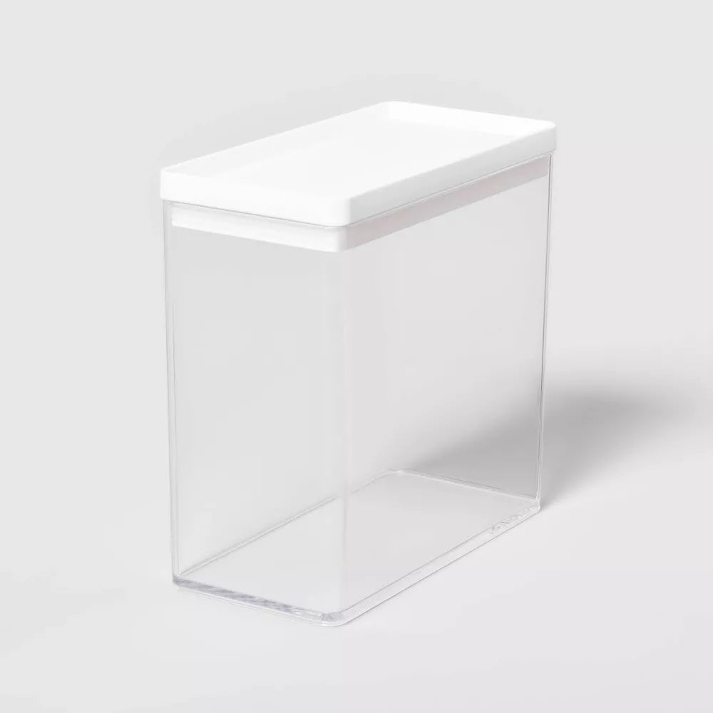 Tall plastic storage container