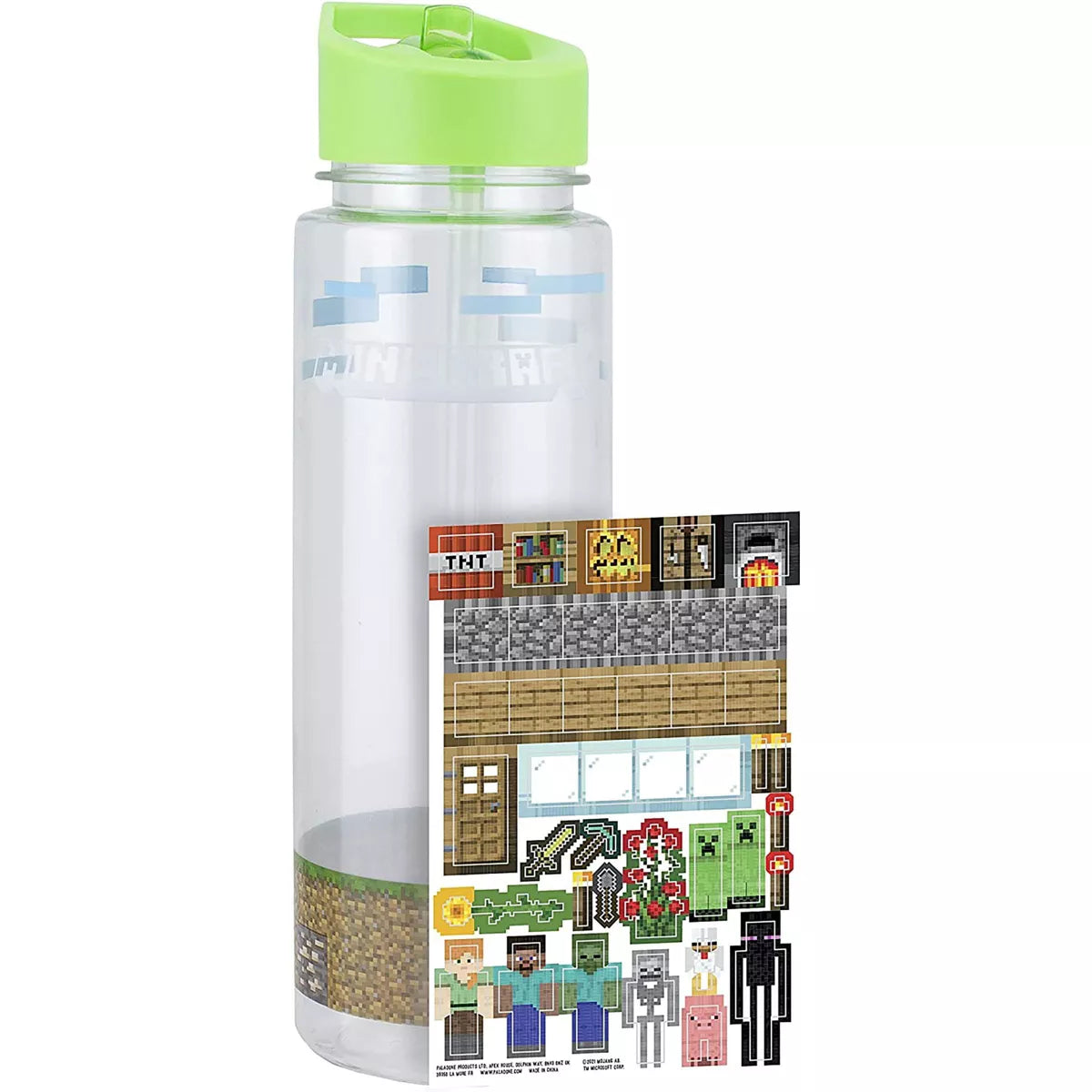 Minecraft Water Bottle & Sticker Set