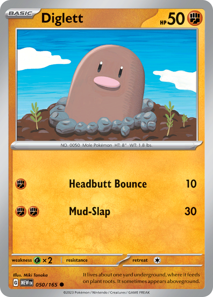 Diglett - 050/165 - Reverse Holofoil