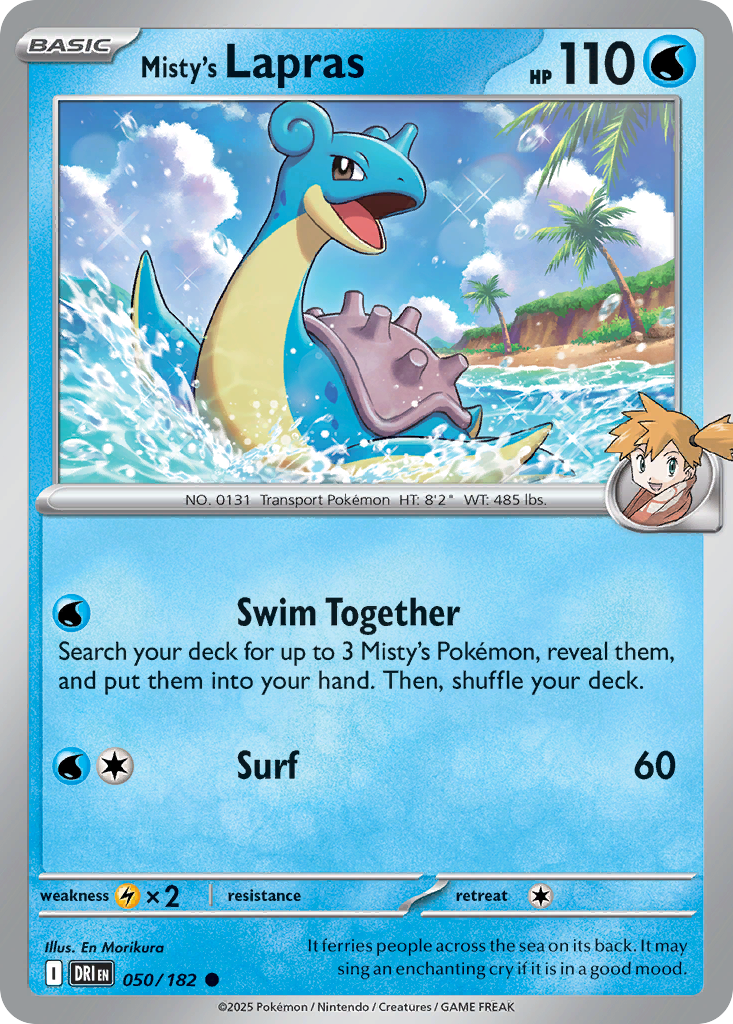 Misty's Lapras - 050/182 - Reverse Holofoil