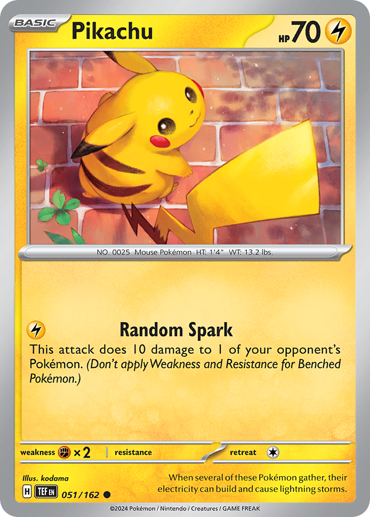 Pikachu - 051/162 - Reverse Holofoil
