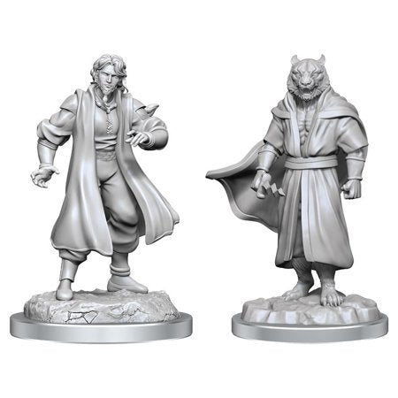 Critical Role Unpainted Miniatures - Male Sorcerer Merchant & Tiger Demon