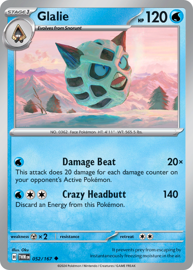 Glalie - 052/167 - Reverse Holofoil