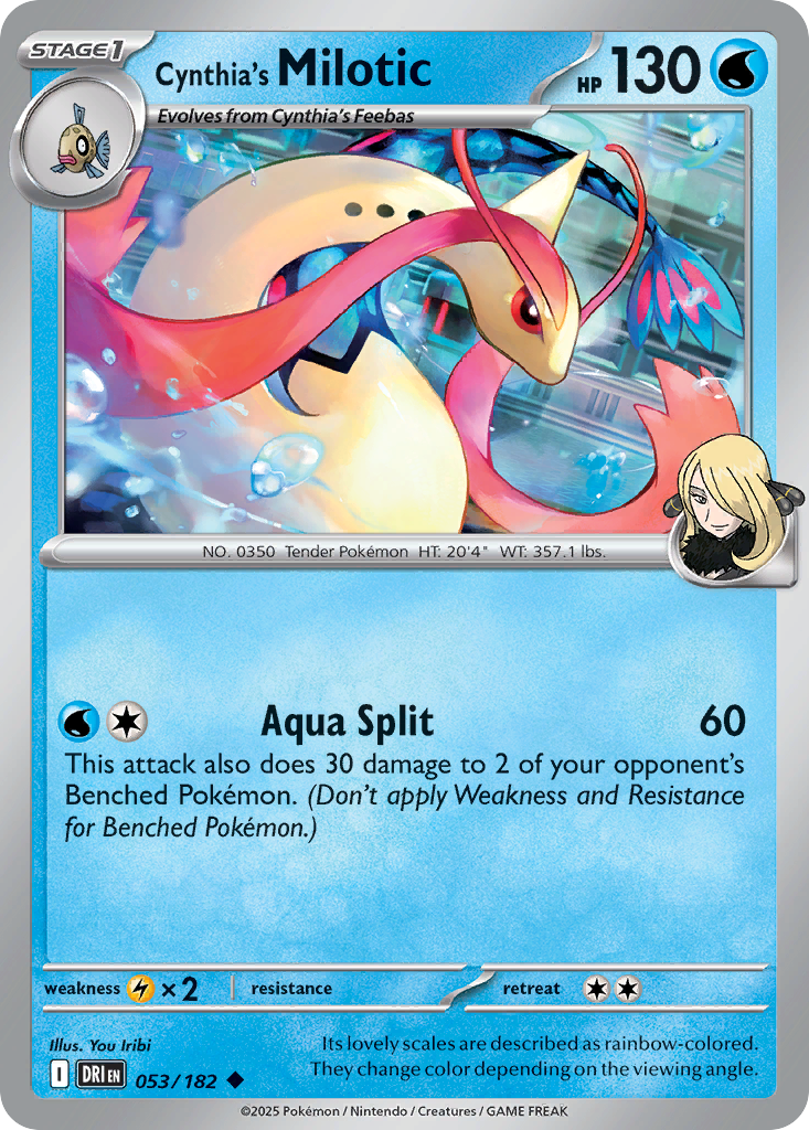 Cynthia's Milotic - 053/182 - Reverse Holofoil