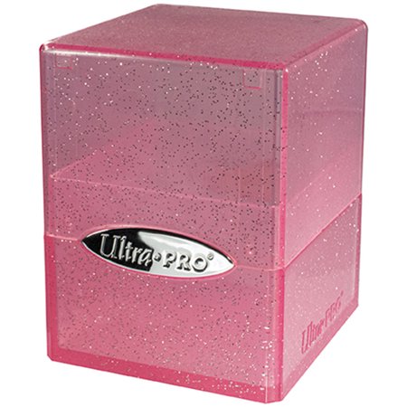 Deck Box Satin Cube Glitter Pink