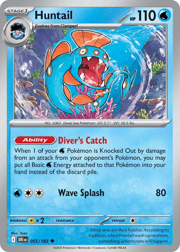 Huntail - 055/182 - Reverse Holofoil