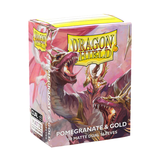 Dragon Shield Sleeves: Standard Matte Dual Art 25th Anniversary Special Edition - Pomegranate & Gold 100CT