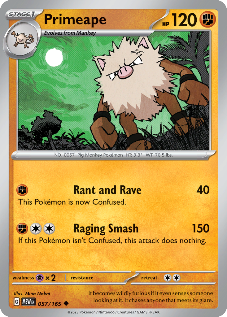 Primeape - 057/165 - Reverse Holofoil